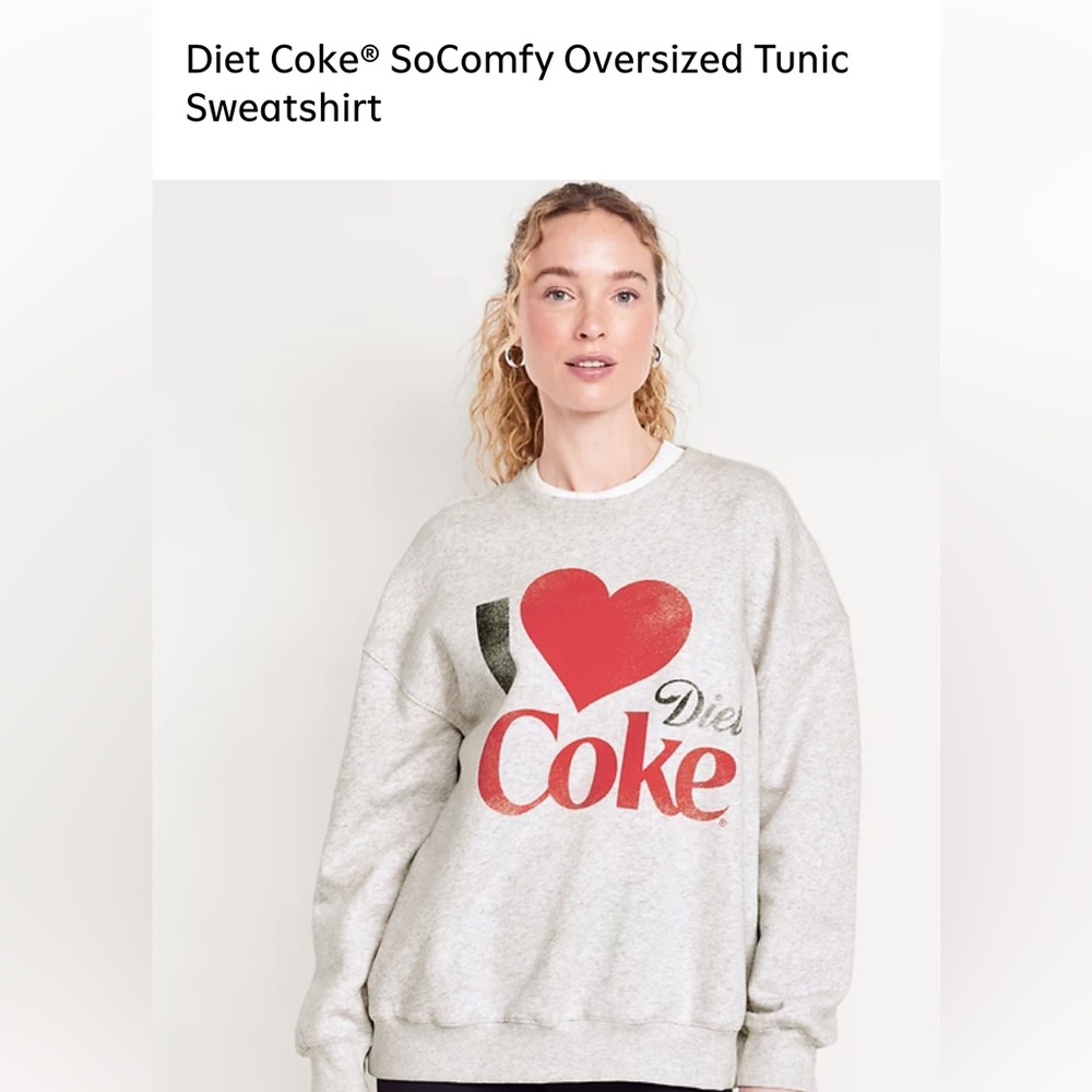 Old Navy So Comfy Oversized Diet Coke Tunic Size Medium
